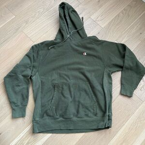 Men’s Champion Reverse Weave Green Khaki Hoodie XL